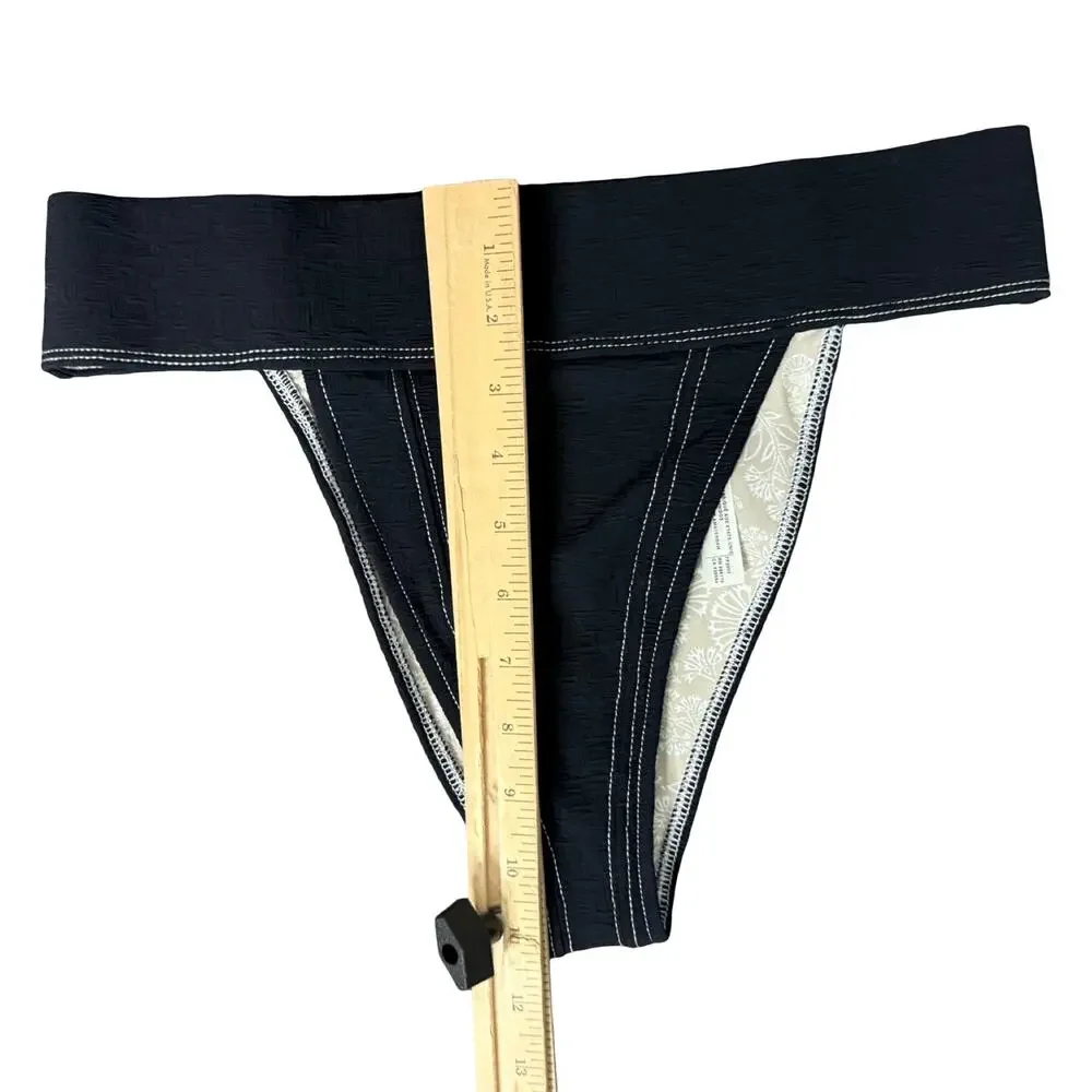 FP Free People Beach Black Dylan High-Waist Bikini Bottoms size L NEW no Tags
